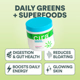 Cira Greens Superfood Powder 70g scoop with powder