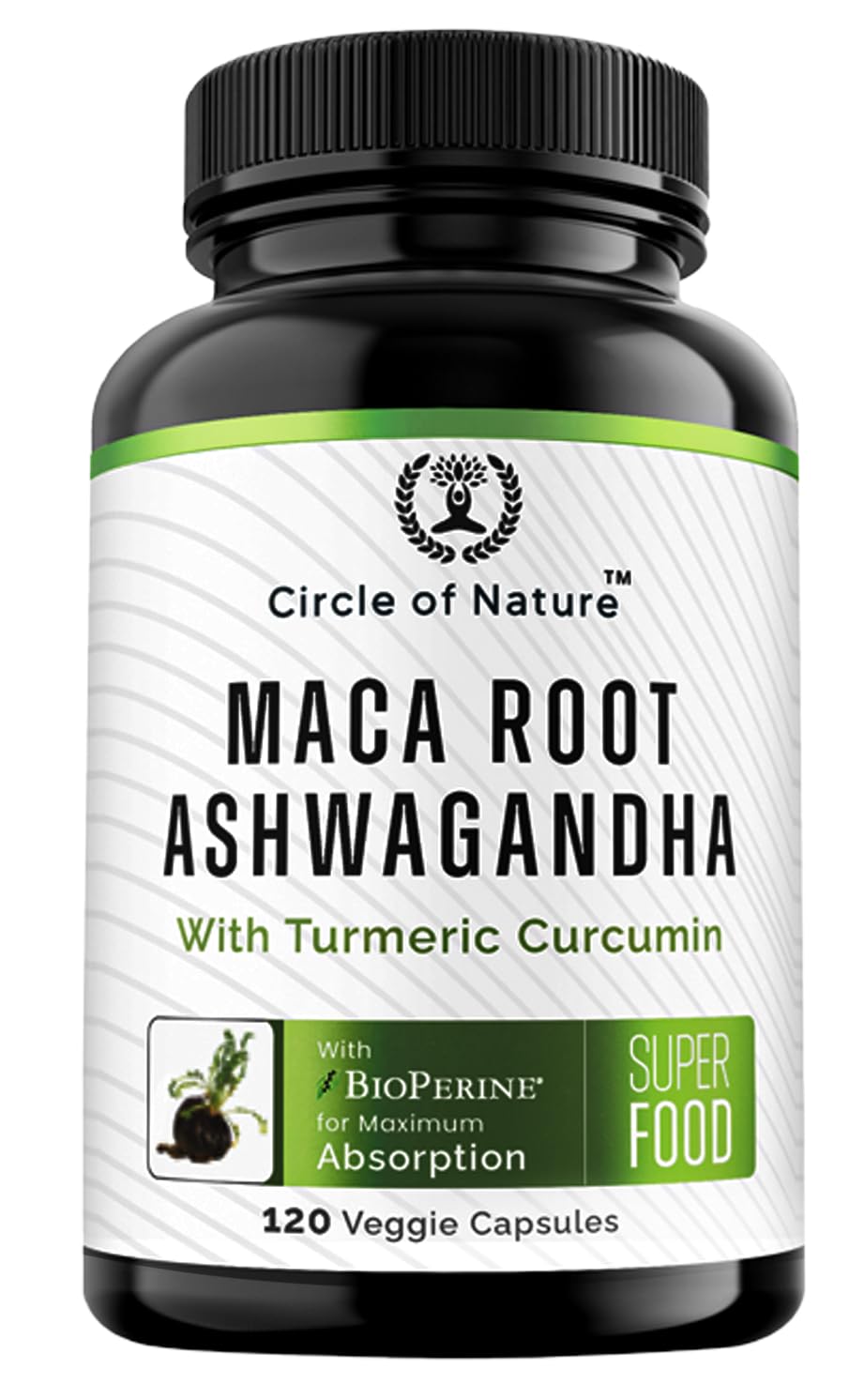 CIRCLE OF NATURE Ashwagandha Maca Root Capsules front view