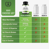 CIRCLE OF NATURE Ashwagandha Maca Root Capsules with two capsules