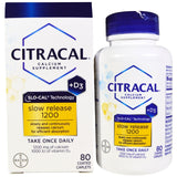 CITRACAL Calcium Slow Release Supplement 1200mg with D3, 240 caplets front view