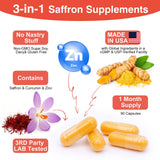 Civavo Saffron Supplements back view with dosage information