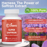 Civavo Saffron Supplements lifestyle scene with a glass of water