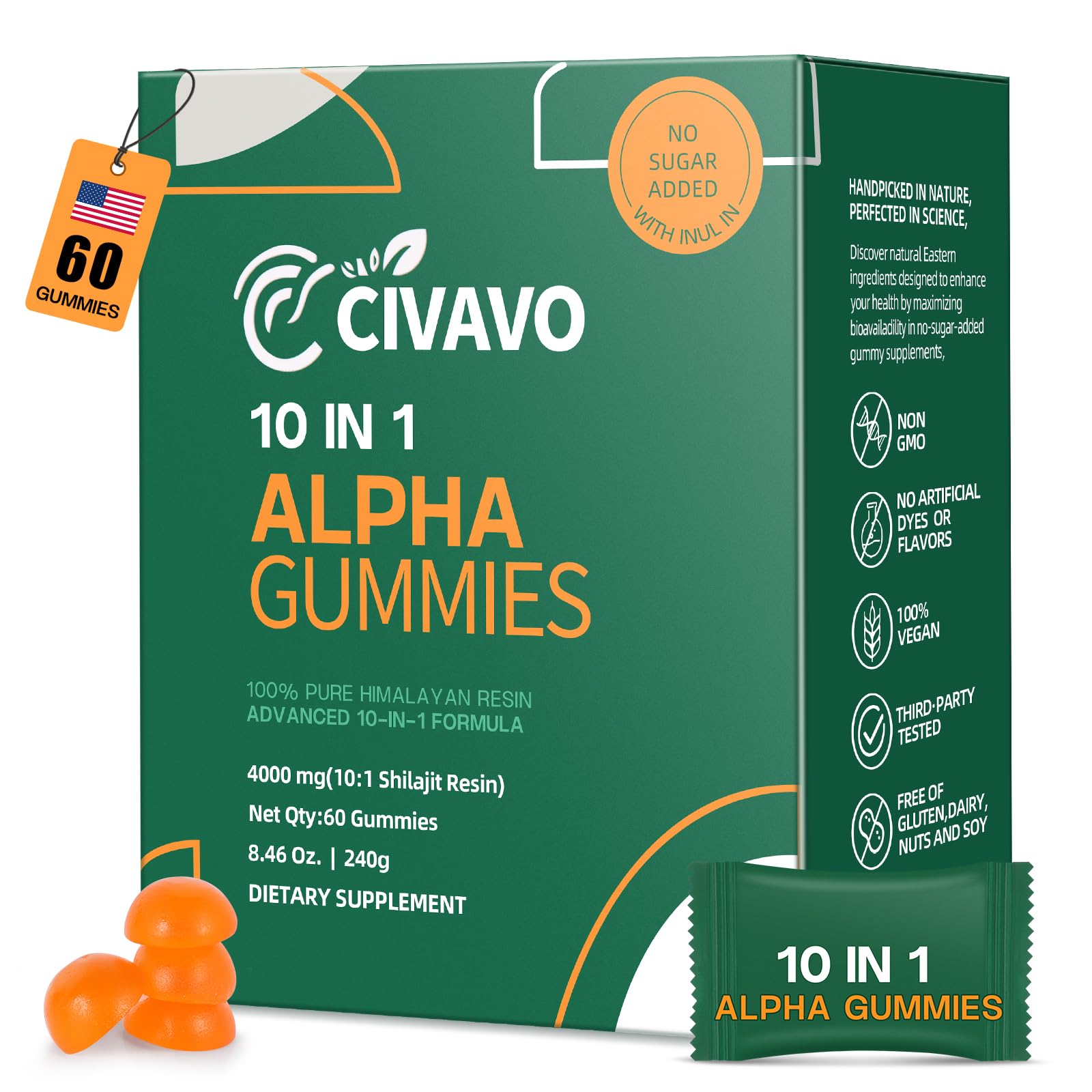 Civavo Shilajit Complex Gummies packaging front view