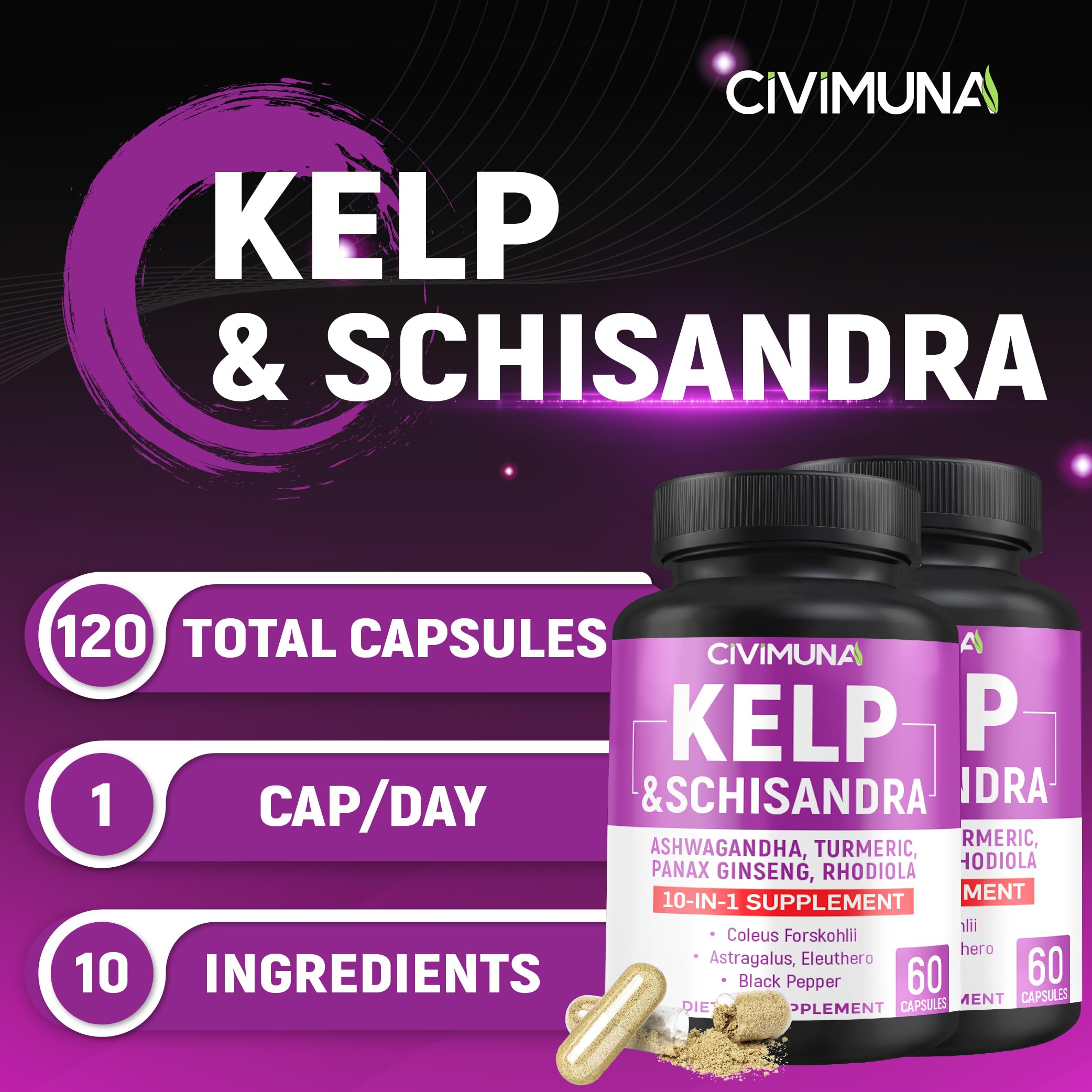 CIVIMUNA Blended Vitamin & Mineral Supplement bottle back view
