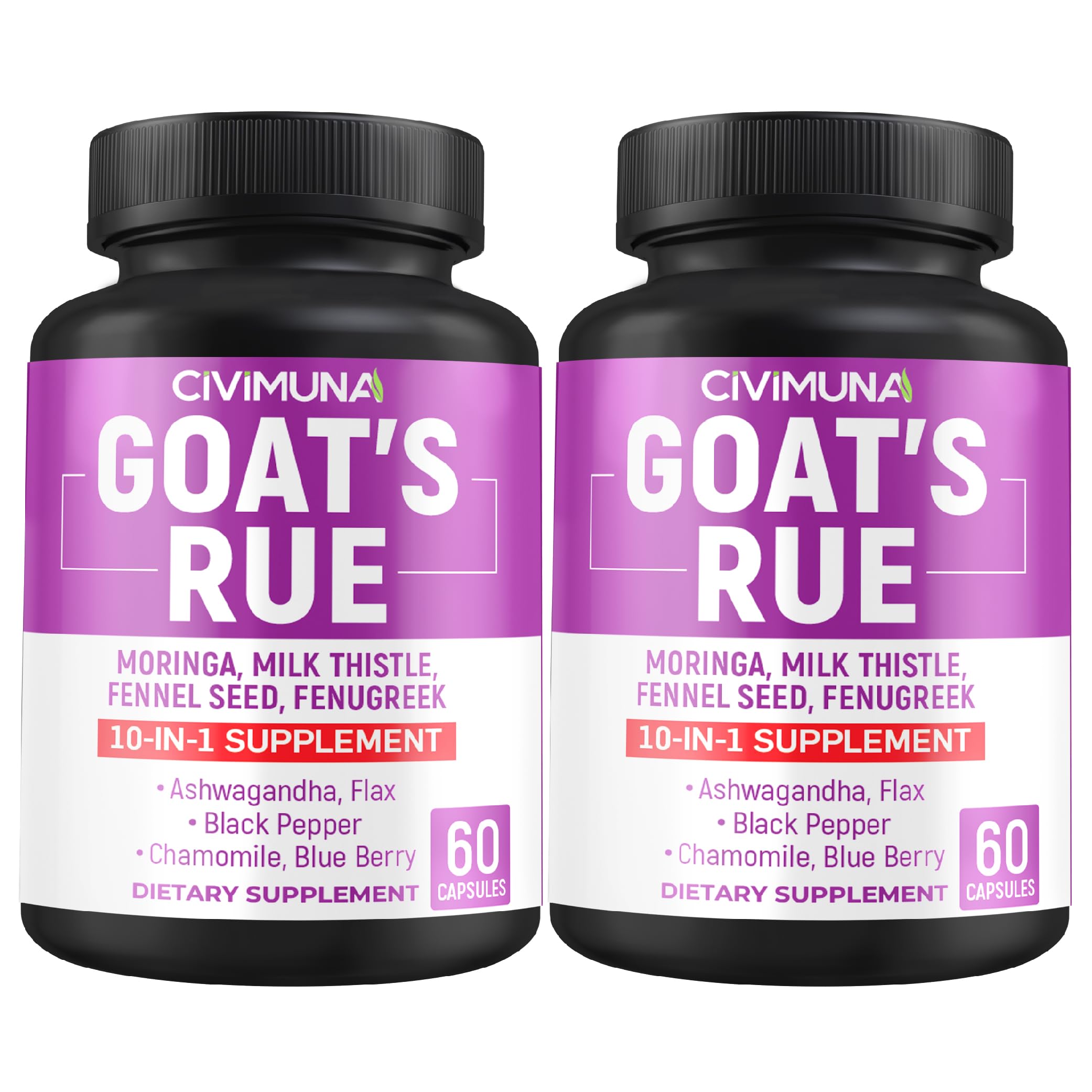 CIVIMUNA Goat’s Rue Supplement bottle front view with 60 capsules
