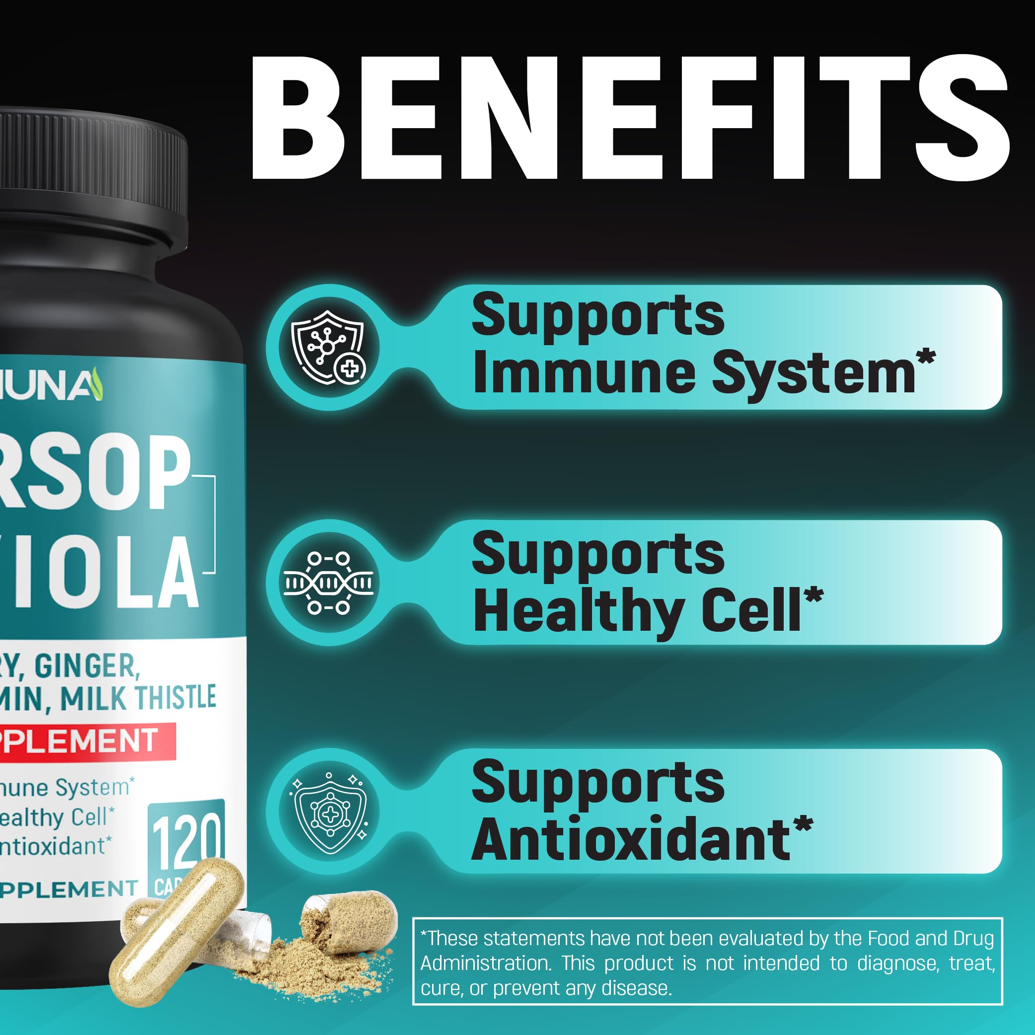 CIVIMUNA Graviola Turmeric Supplement ingredients list