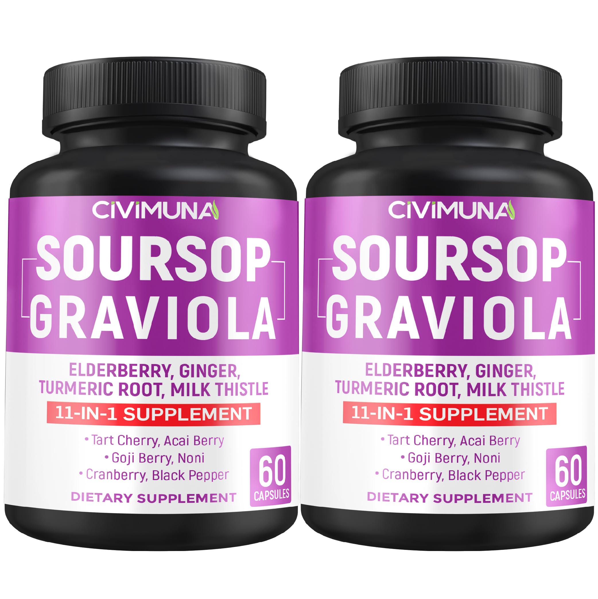 CIVIMUNA Soursop Graviola Capsules front view