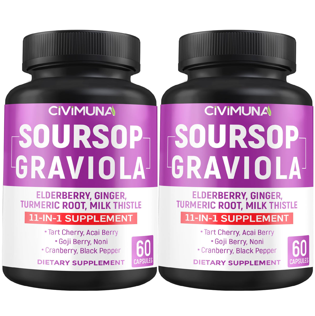 CIVIMUNA Soursop Graviola Capsules front view