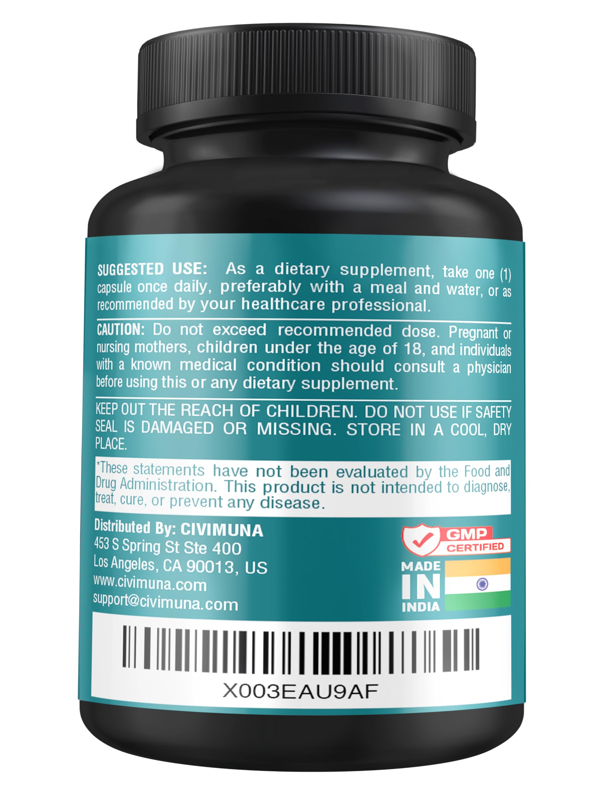 CIVIMUNA Wormwood Blended Vitamin & Mineral Supplement side view