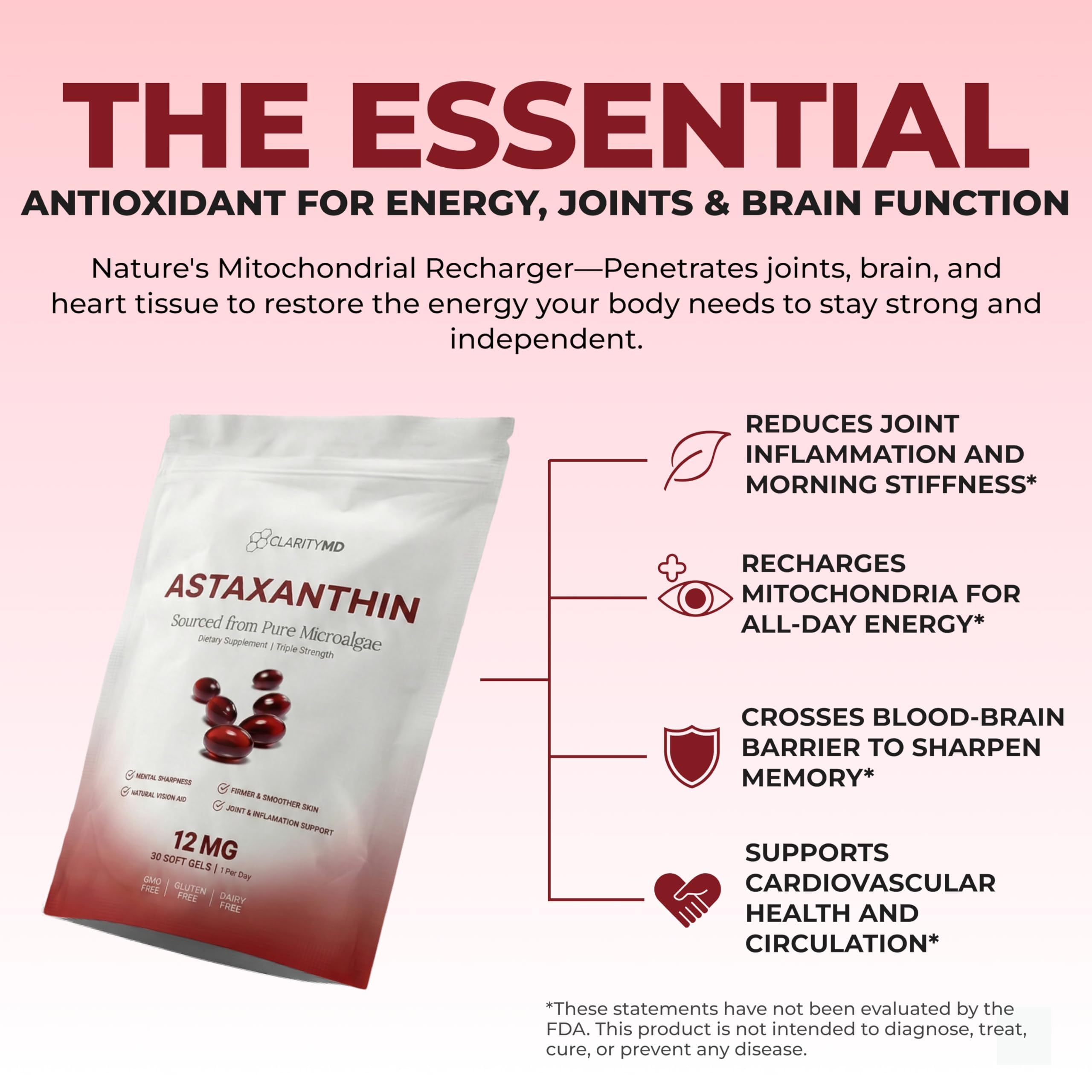 ClarityMD Astaxanthin Softgels close-up of softgel