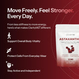 ClarityMD Astaxanthin Softgels on a wooden surface