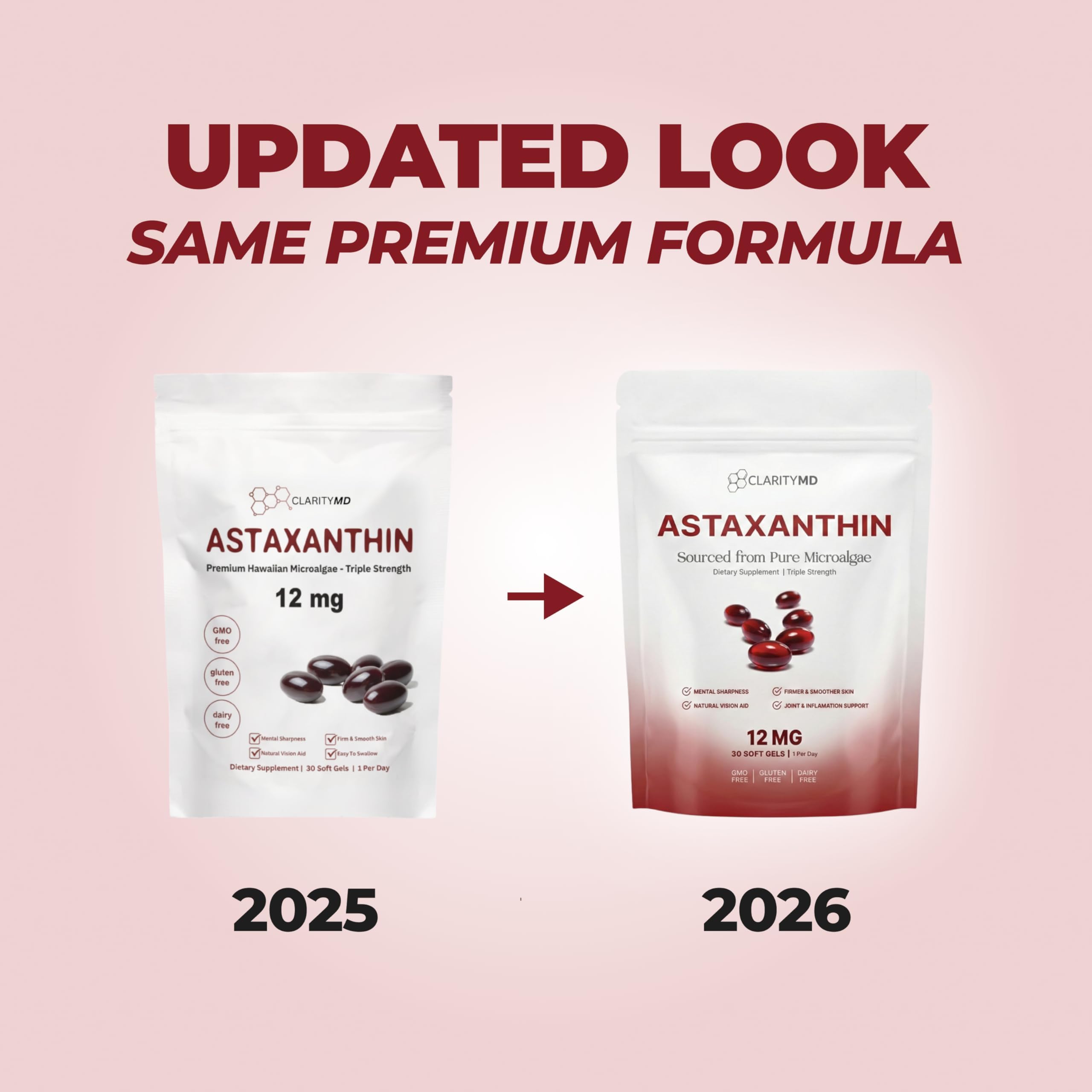 ClarityMD Astaxanthin Softgels with other supplements