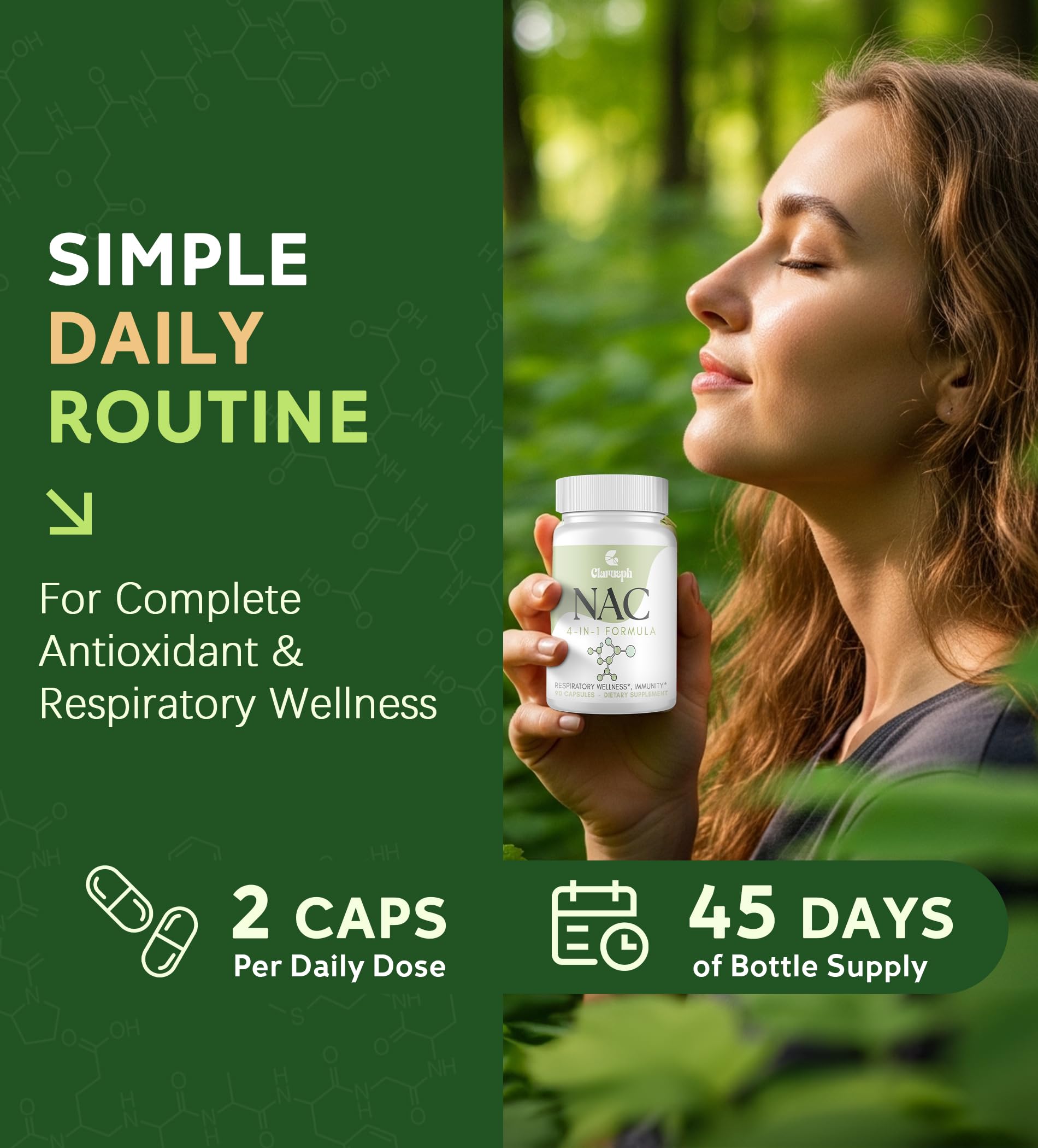 Clarusph NAC Supplement 1200mg lifestyle scene