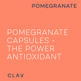 CLAV Pomegranate Supplement 1000mg capsule in hand