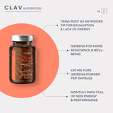 CLAV Siberian Ginseng Capsules 900mg bottle with label