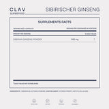 CLAV Siberian Ginseng Capsules 900mg packaging details