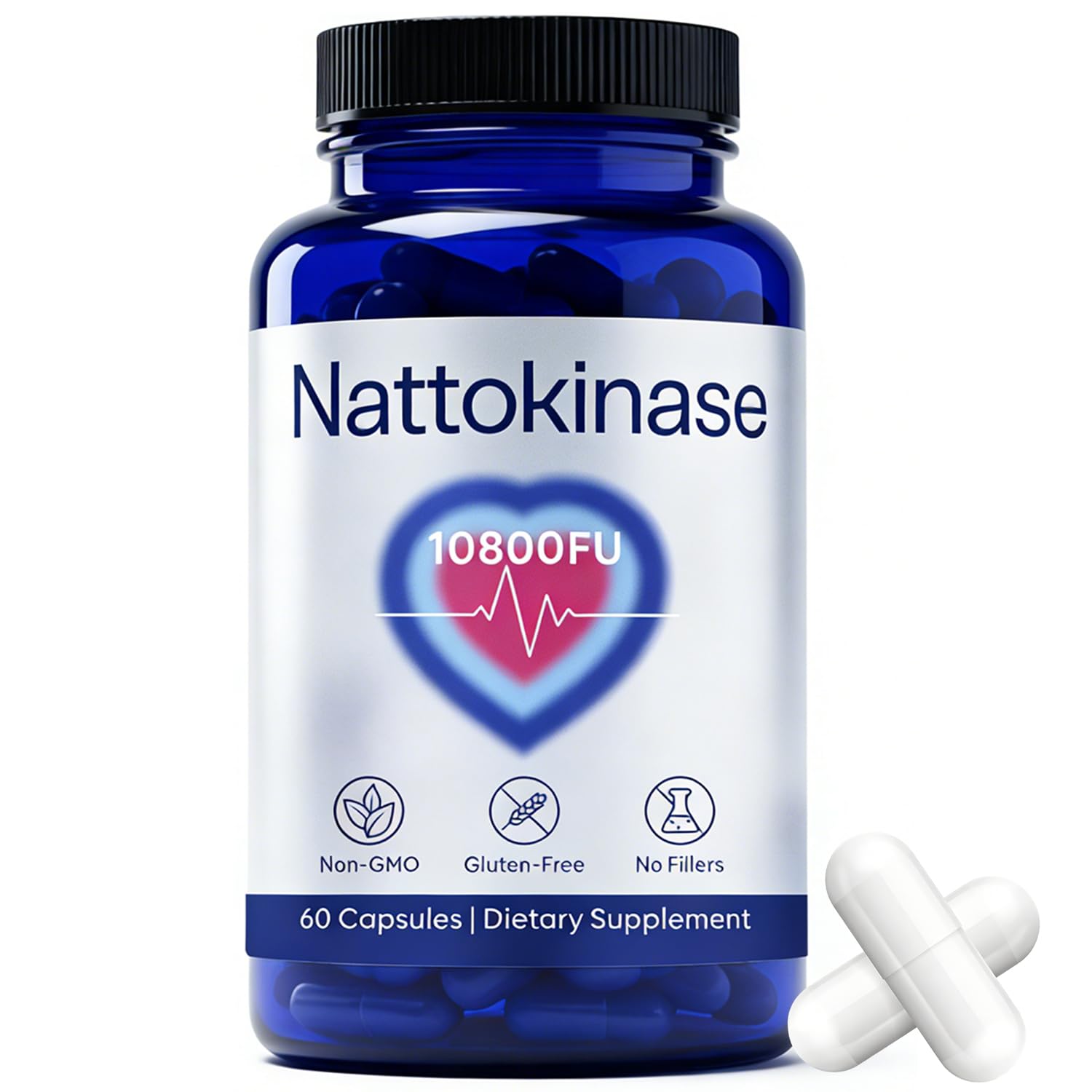 Clavya Nattokinase Supplement 60 capsules front view