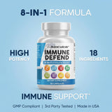 Clean Nutraceuticals 8 in 1 daily wellness Vitamins with a glass of water