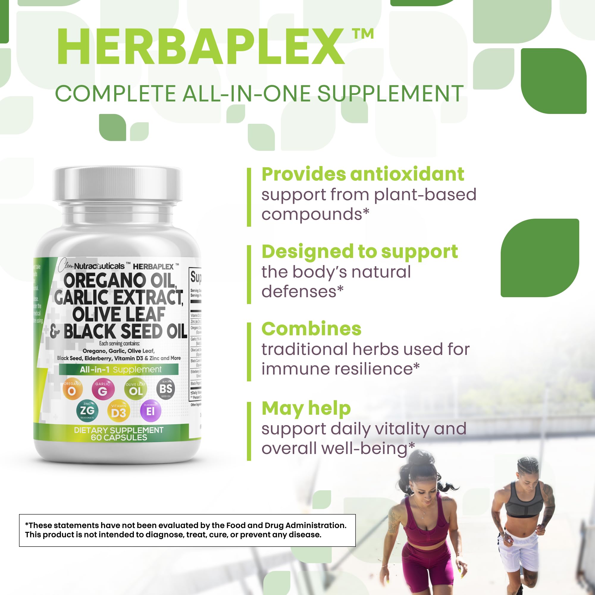 Clean Nutraceuticals Advanced Oregano & Garlic Supplement packaging