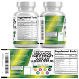 Clean Nutraceuticals Advanced Oregano & Garlic Supplement with olive leaves