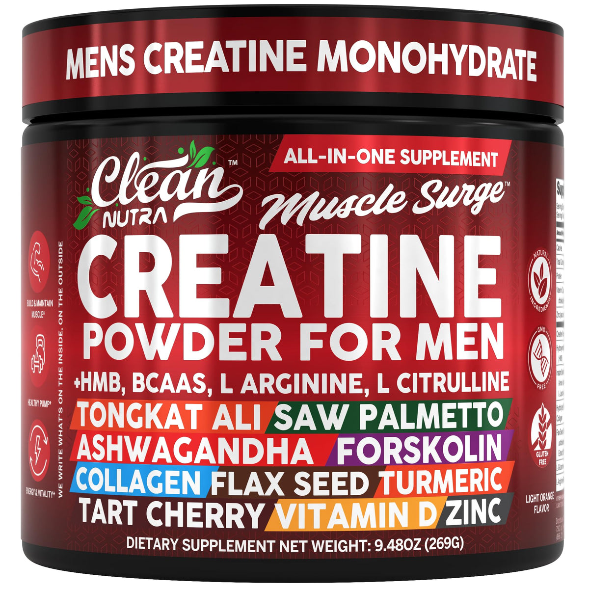 Clean Nutraceuticals All-In-One Creatine Supplement front view