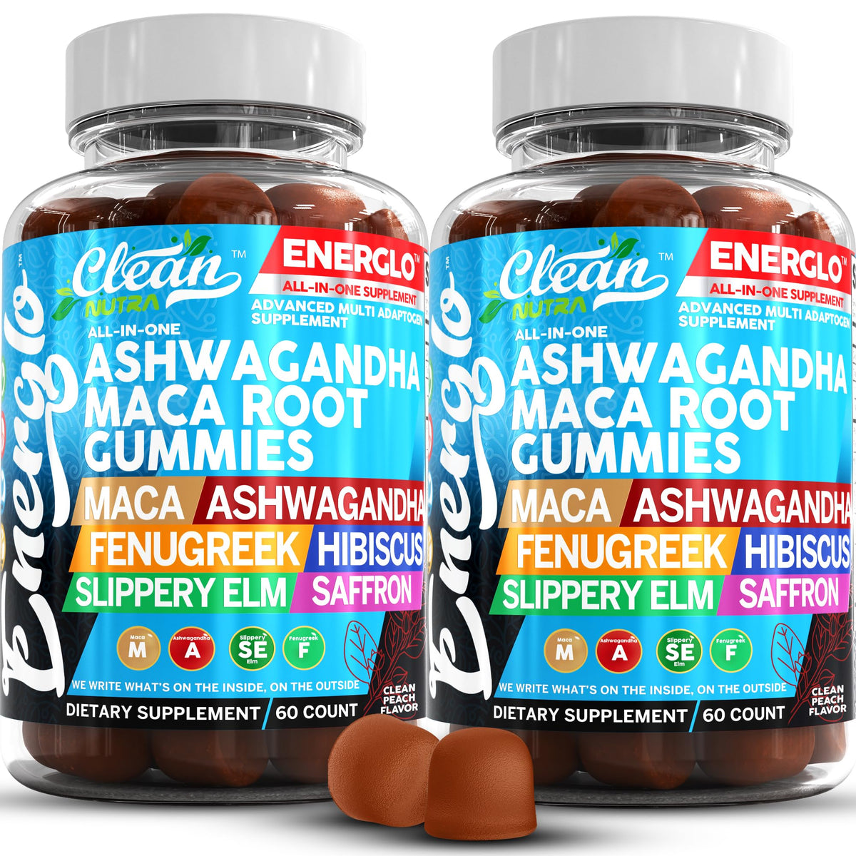 Clean Nutraceuticals Ashwagandha Gummies front view with packaging