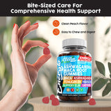 Clean Nutraceuticals Ashwagandha Gummies with a peach background