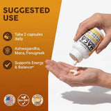 Clean Nutraceuticals Ashwagandha & Maca Root Capsules on a wooden surface