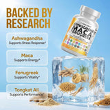 Clean Nutraceuticals Ashwagandha & Maca Root Capsules packaging