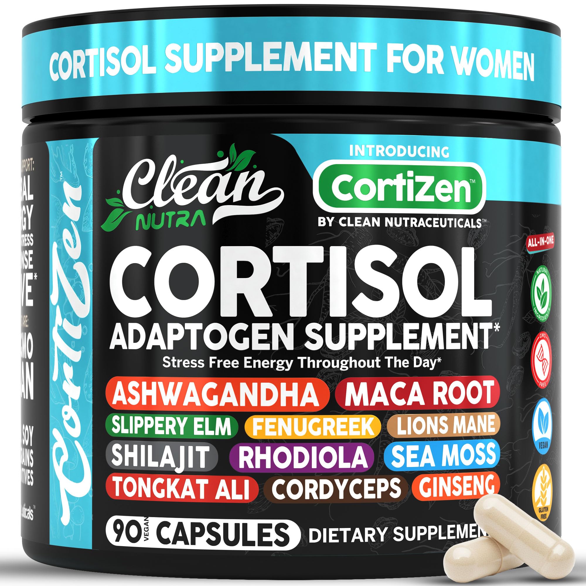 Clean Nutraceuticals Ashwagandha Supplement front view
