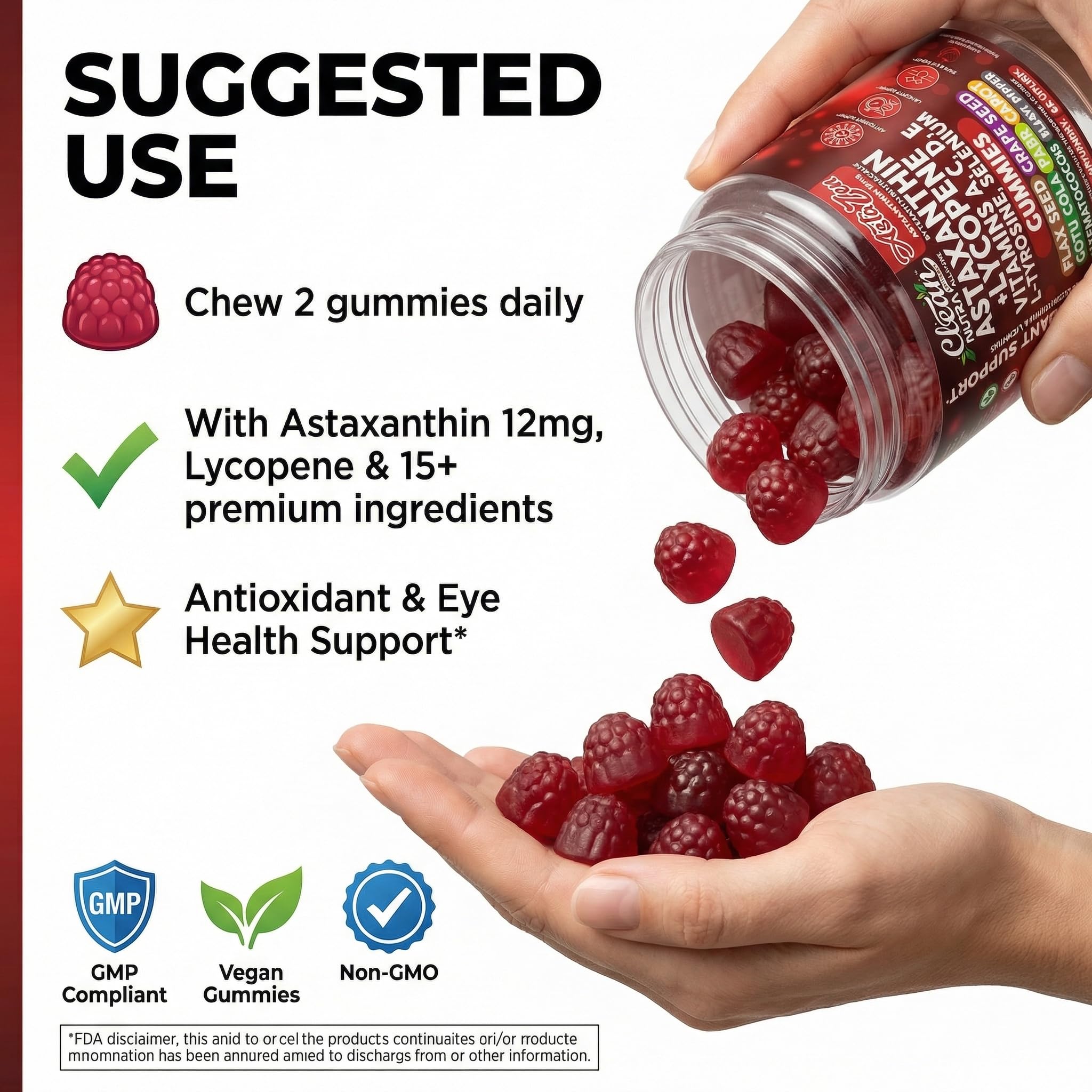 Clean Nutraceuticals AstaZen Astaxanthin Gummies close-up of gummies