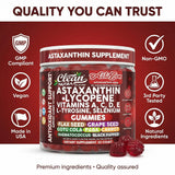 Clean Nutraceuticals AstaZen Astaxanthin Gummies displayed on a wooden table