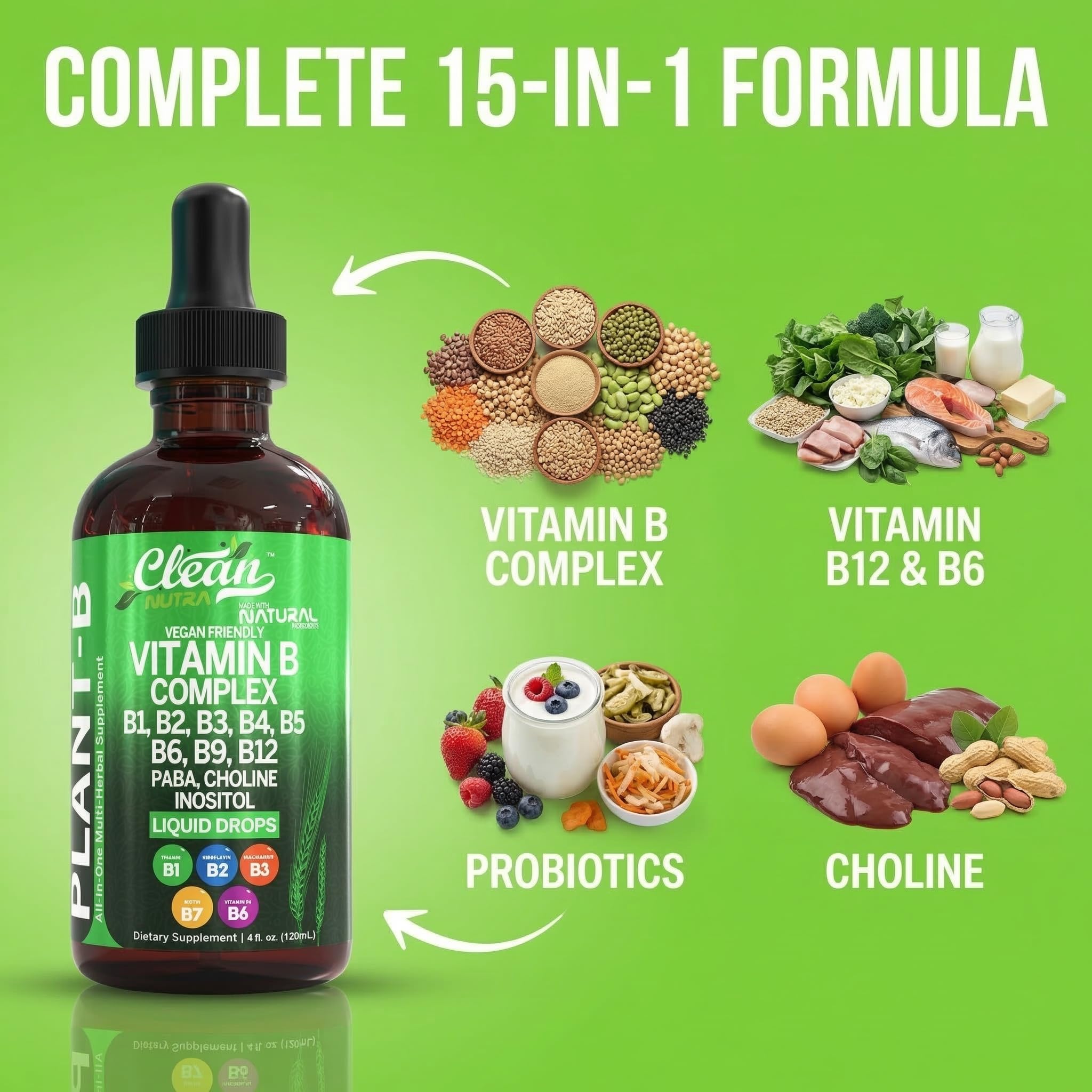 Clean Nutraceuticals B Complex Liquid Drops 45g ingredients list