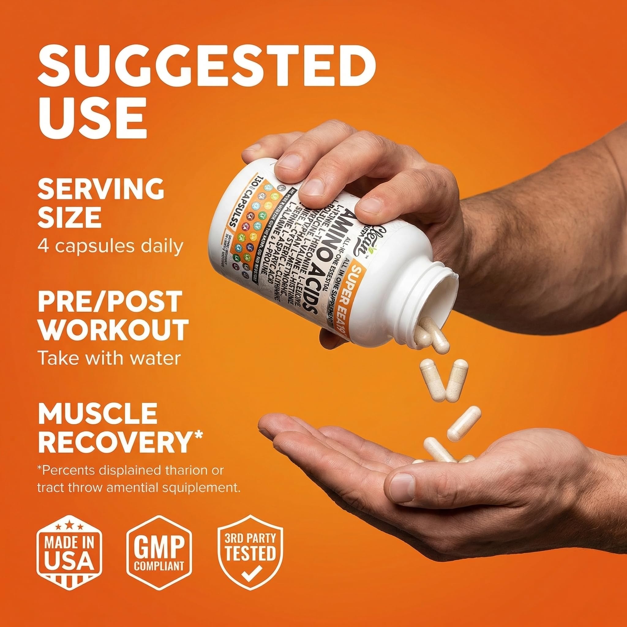 Clean Nutraceuticals BCAA Amino Acids Supplement on a kitchen counter