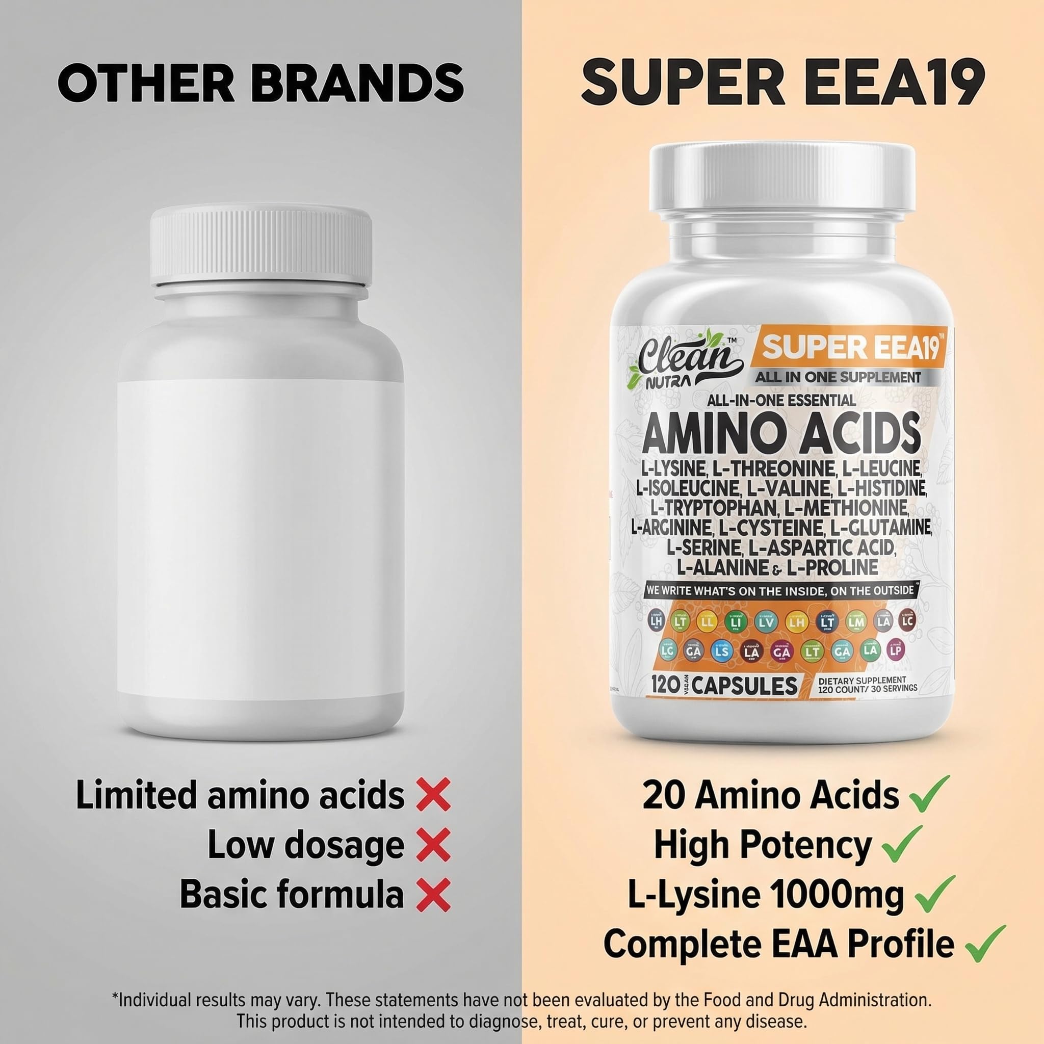 Clean Nutraceuticals BCAA Amino Acids Supplement with measuring spoon