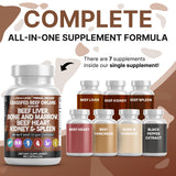 Clean Nutraceuticals Beef Liver Capsules 3000mg bottle side view