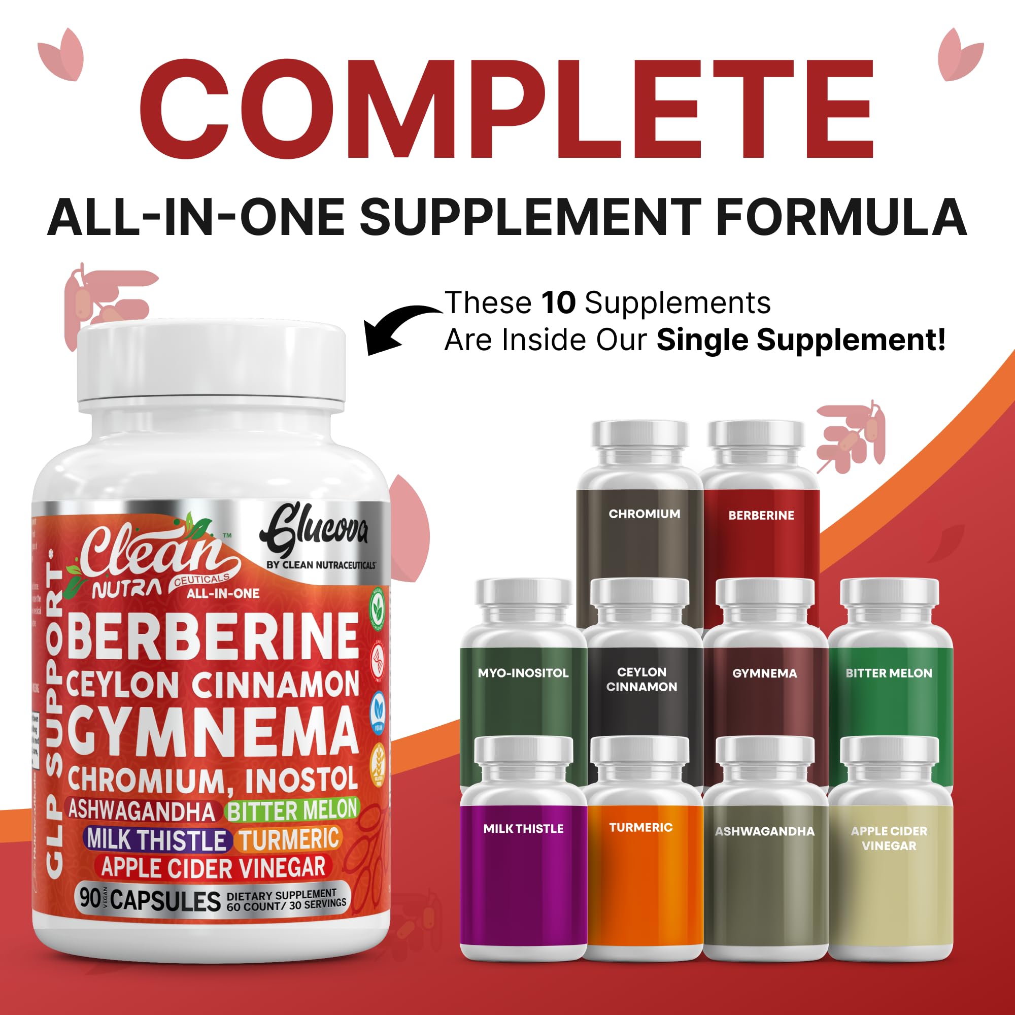 Clean Nutraceuticals Berberine Capsules front view with packaging