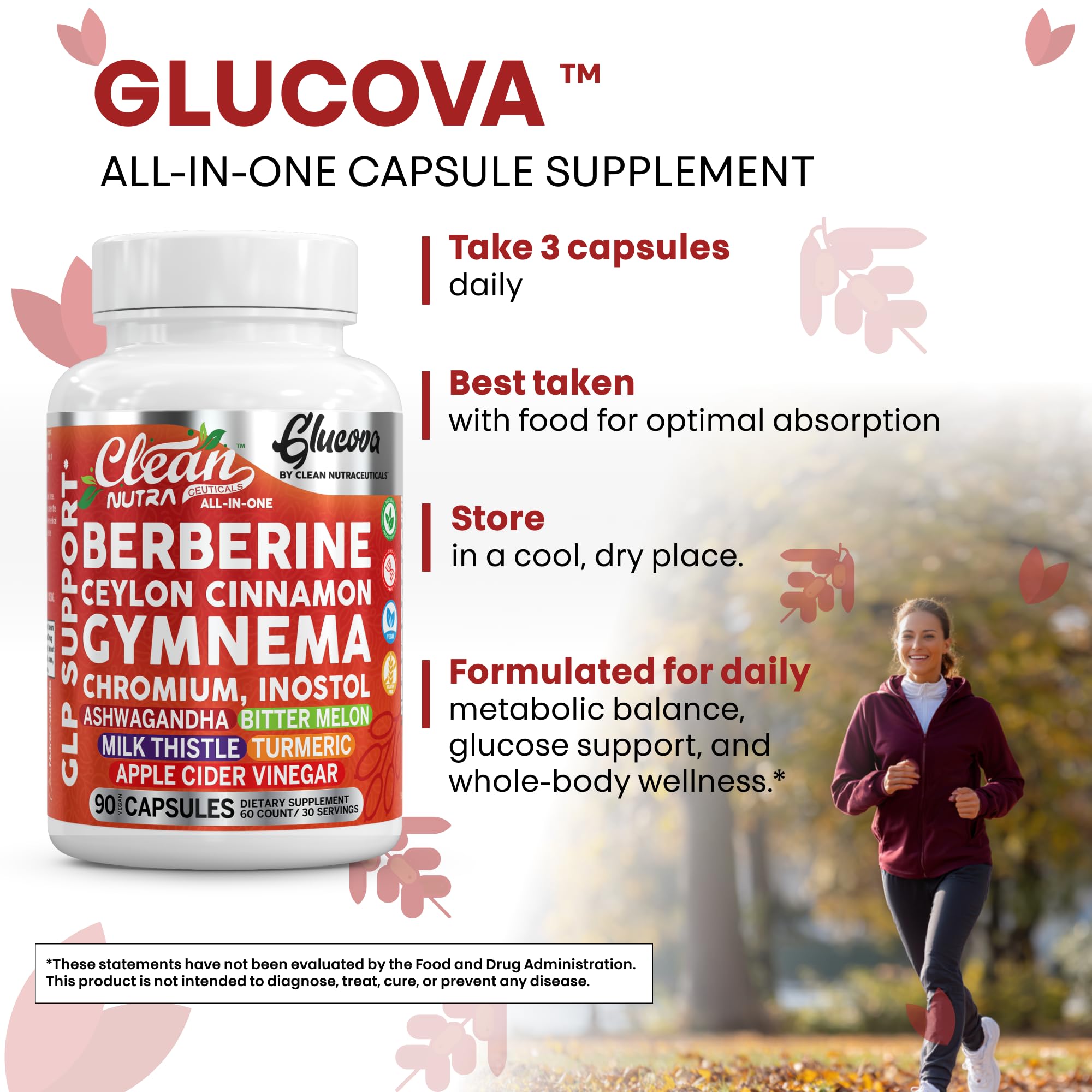 Clean Nutraceuticals Berberine Capsules with Ceylon cinnamon sticks