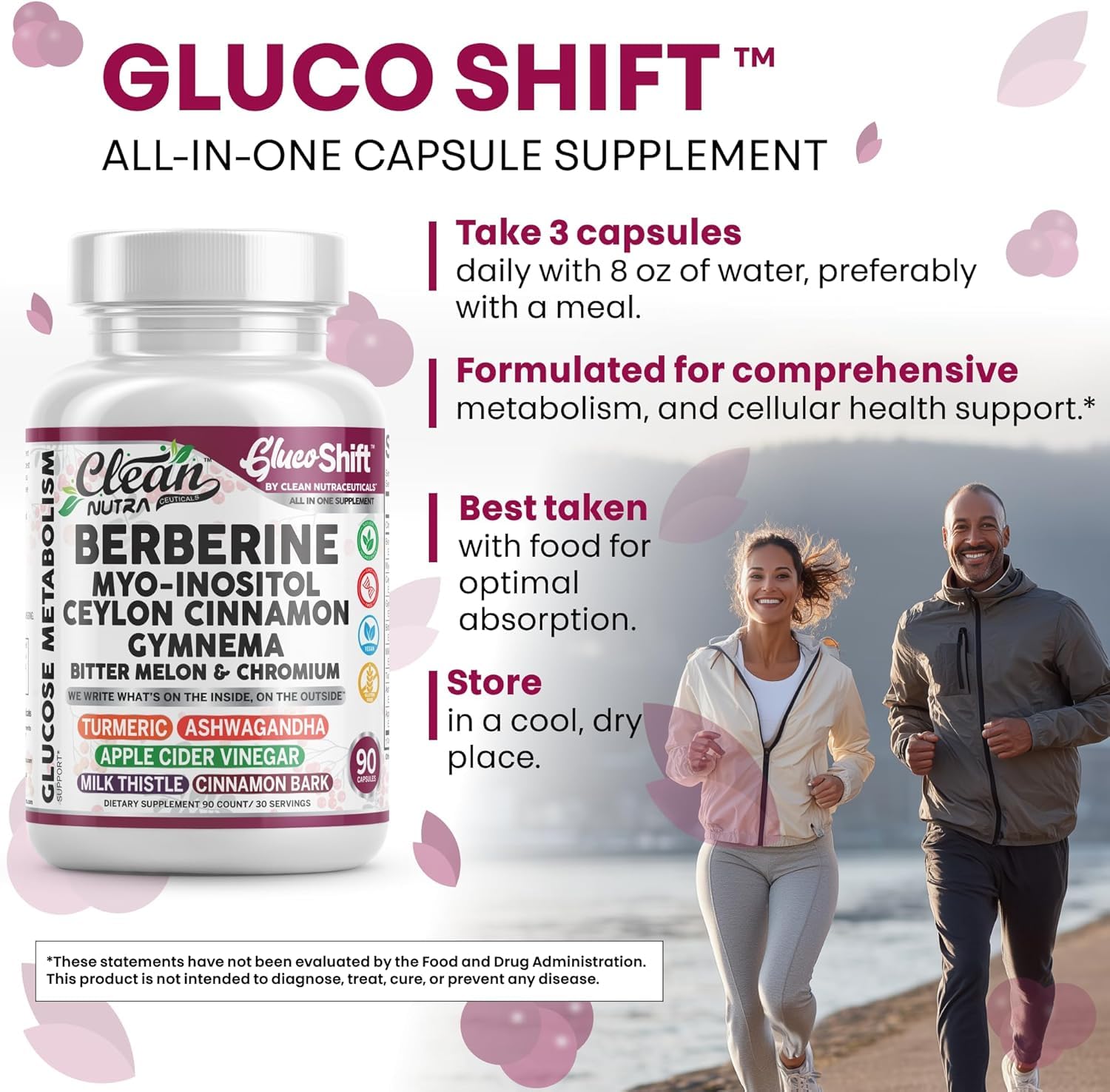 Clean Nutraceuticals Berberine Complex 90 Capsules with measuring spoon