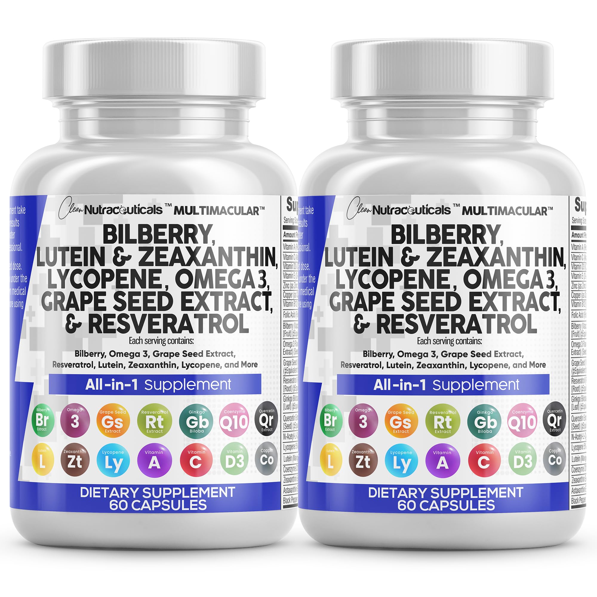 Clean Nutraceuticals Bilberry Eye Supplement front view