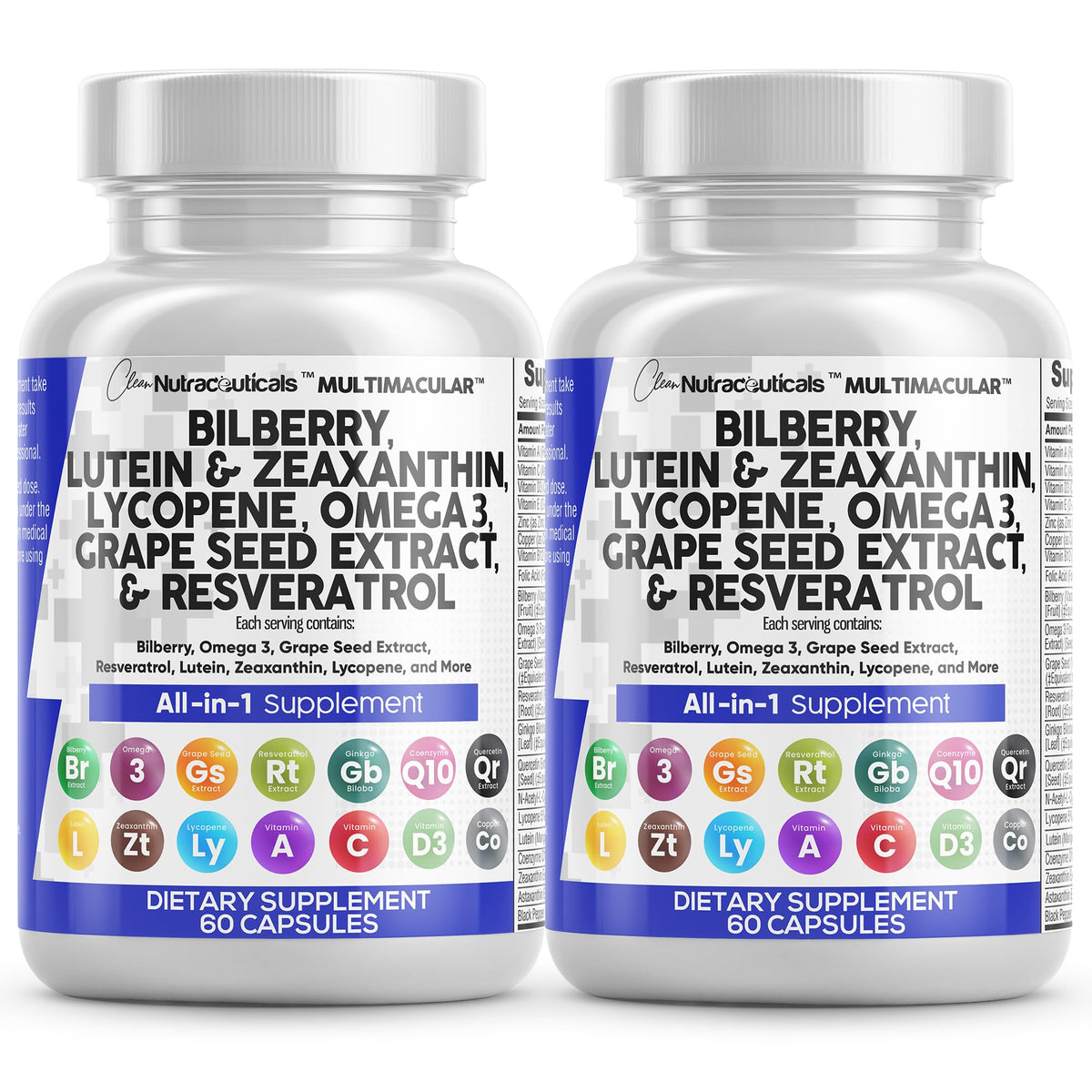 Clean Nutraceuticals Bilberry Eye Supplement front view