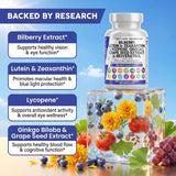 Clean Nutraceuticals Bilberry Eye Vitamins 300mg capsules on a wooden table