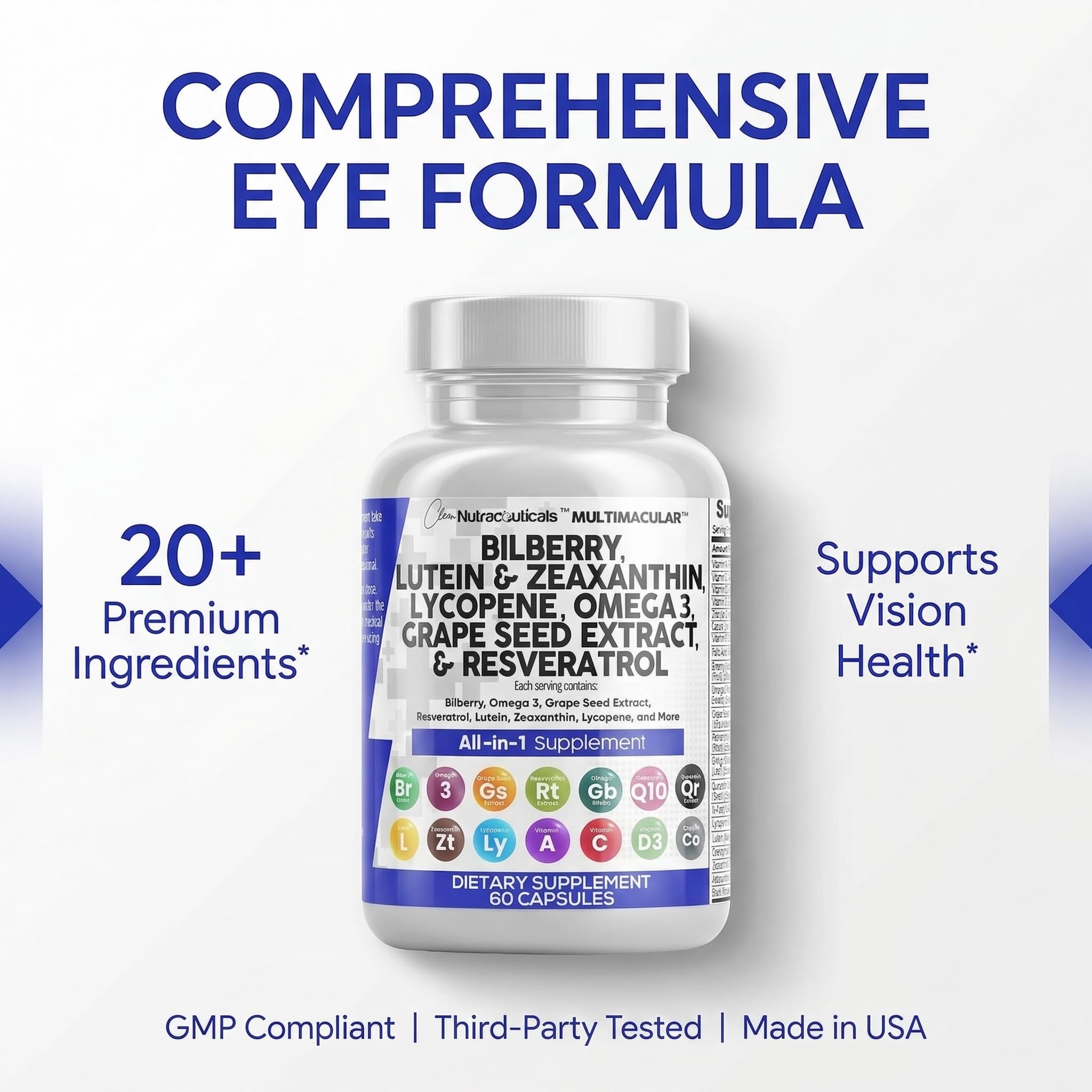 Clean Nutraceuticals Bilberry Eye Vitamins 300mg in a lifestyle setting