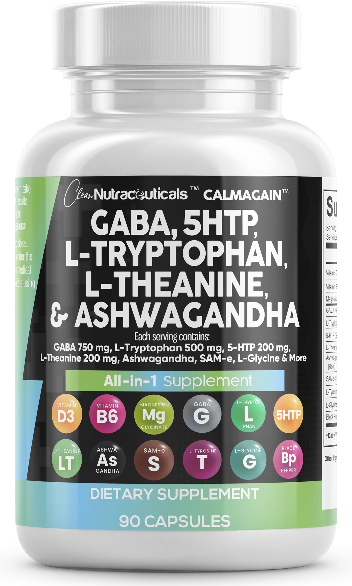 Clean Nutraceuticals CalmAgain 5-HTP Supplement front view