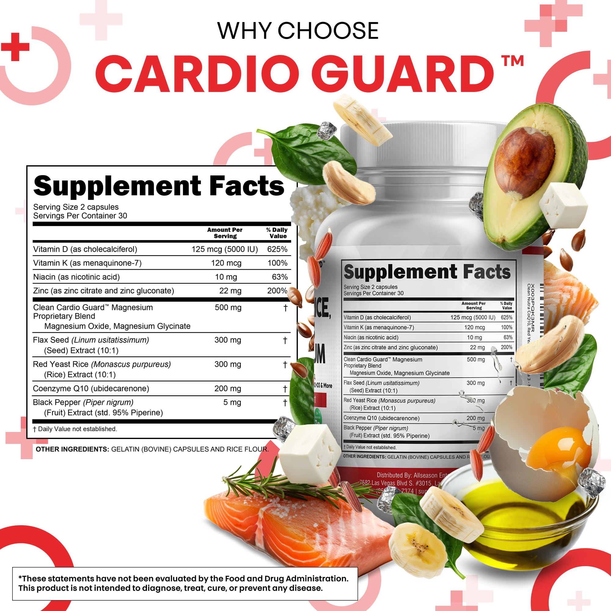 Clean Nutraceuticals CardioGuard capsules on a wooden surface