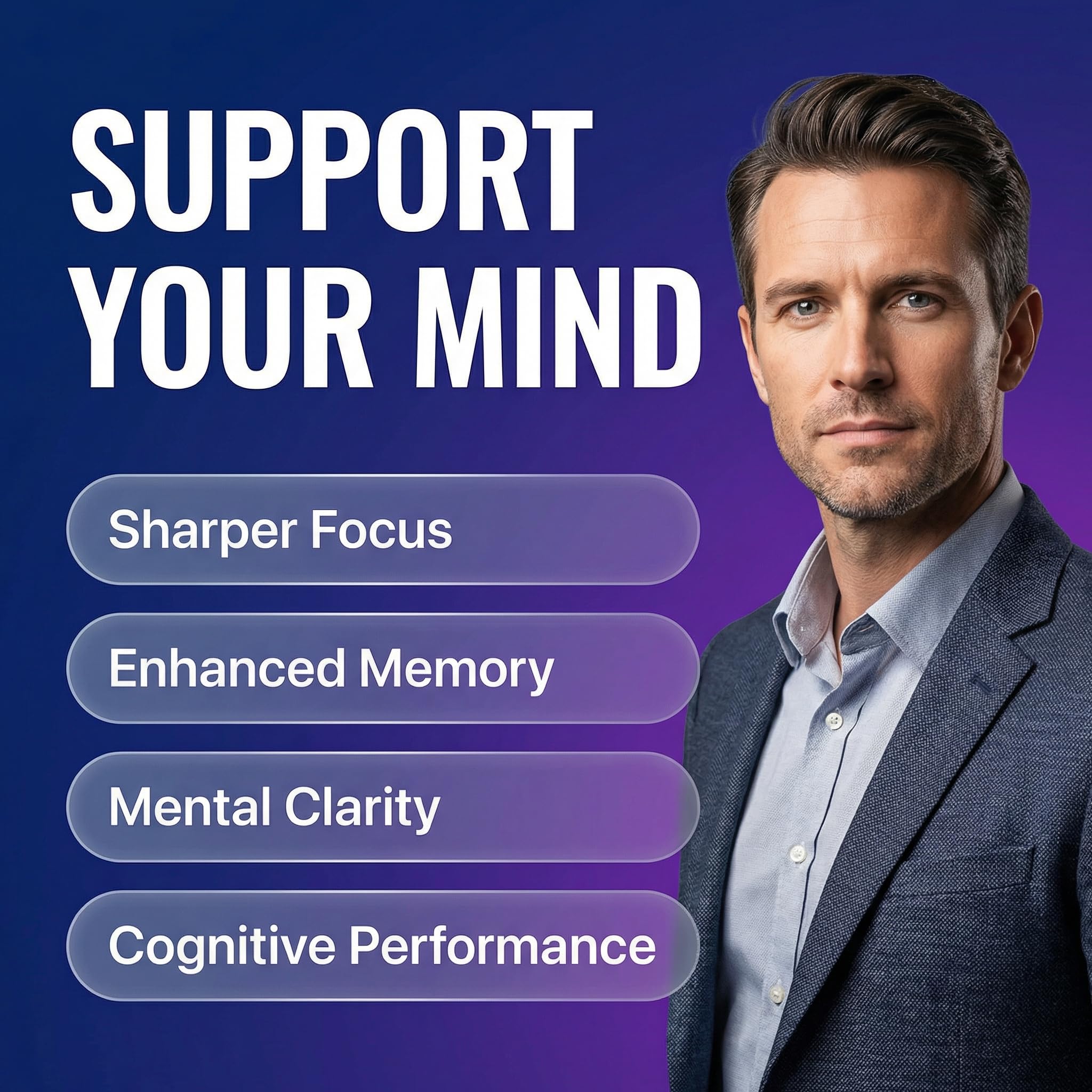 Clean Nutraceuticals CogniZen Nootropic Brain Supplement side view with label