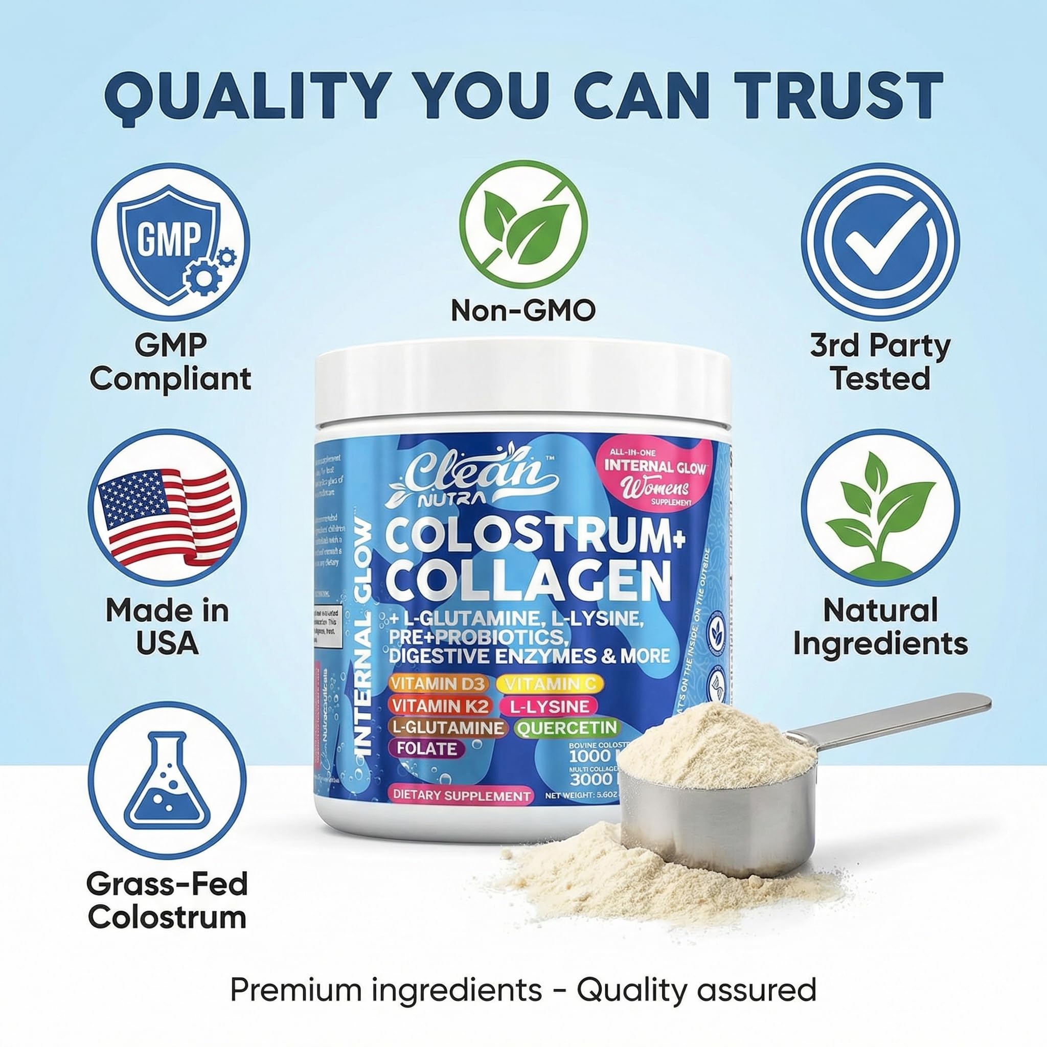 Clean Nutraceuticals Colostrum Powder with Collagen lifestyle shot
