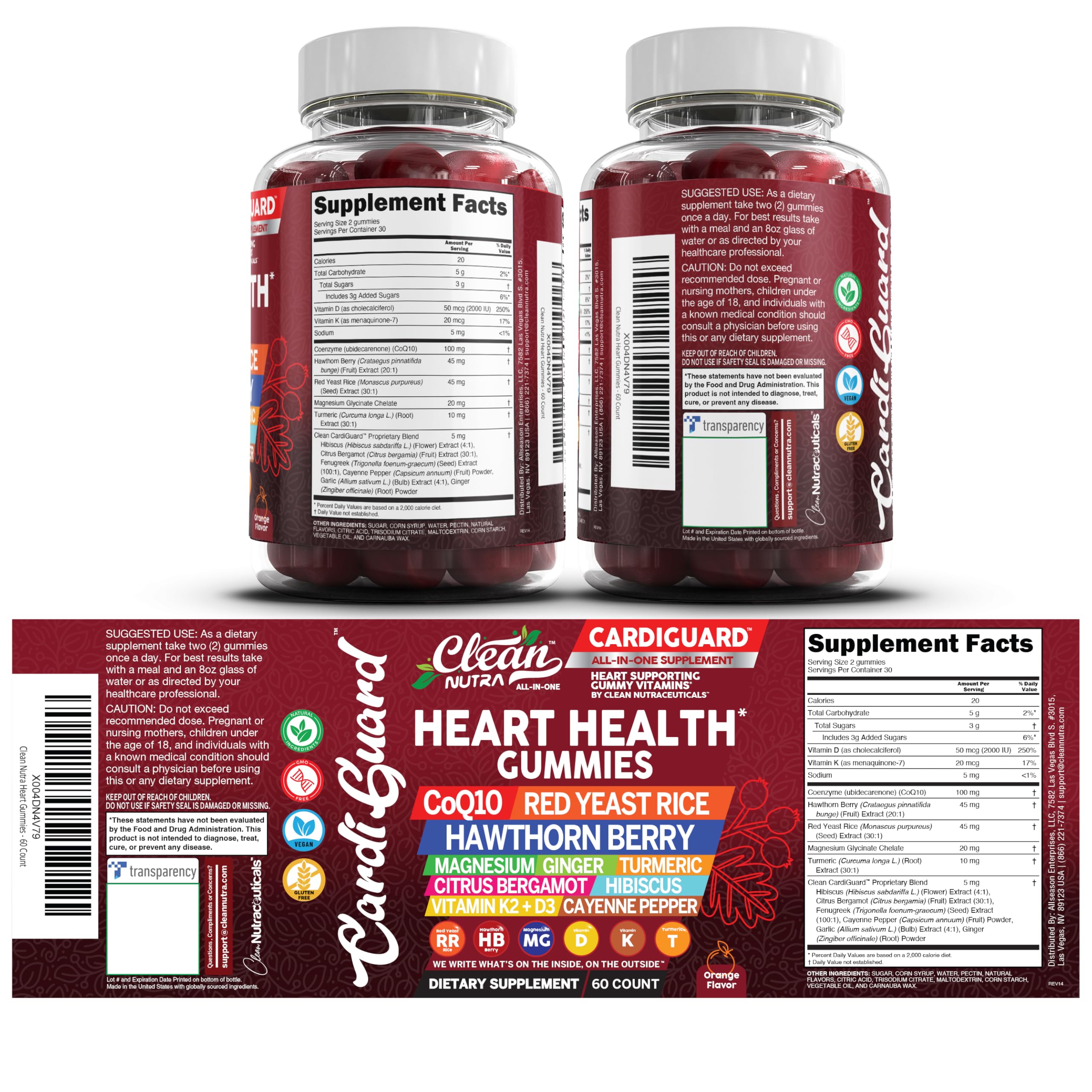 Clean Nutraceuticals CoQ10 Gummies with a hand holding a gummy