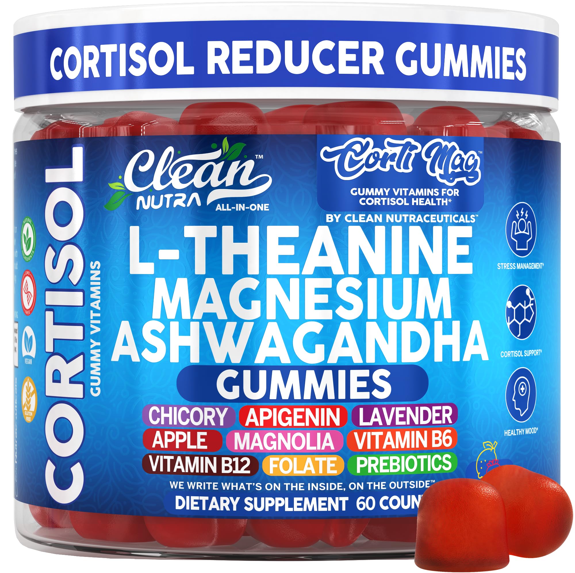 Clean Nutraceuticals Corti Mag Gummies 45g front view