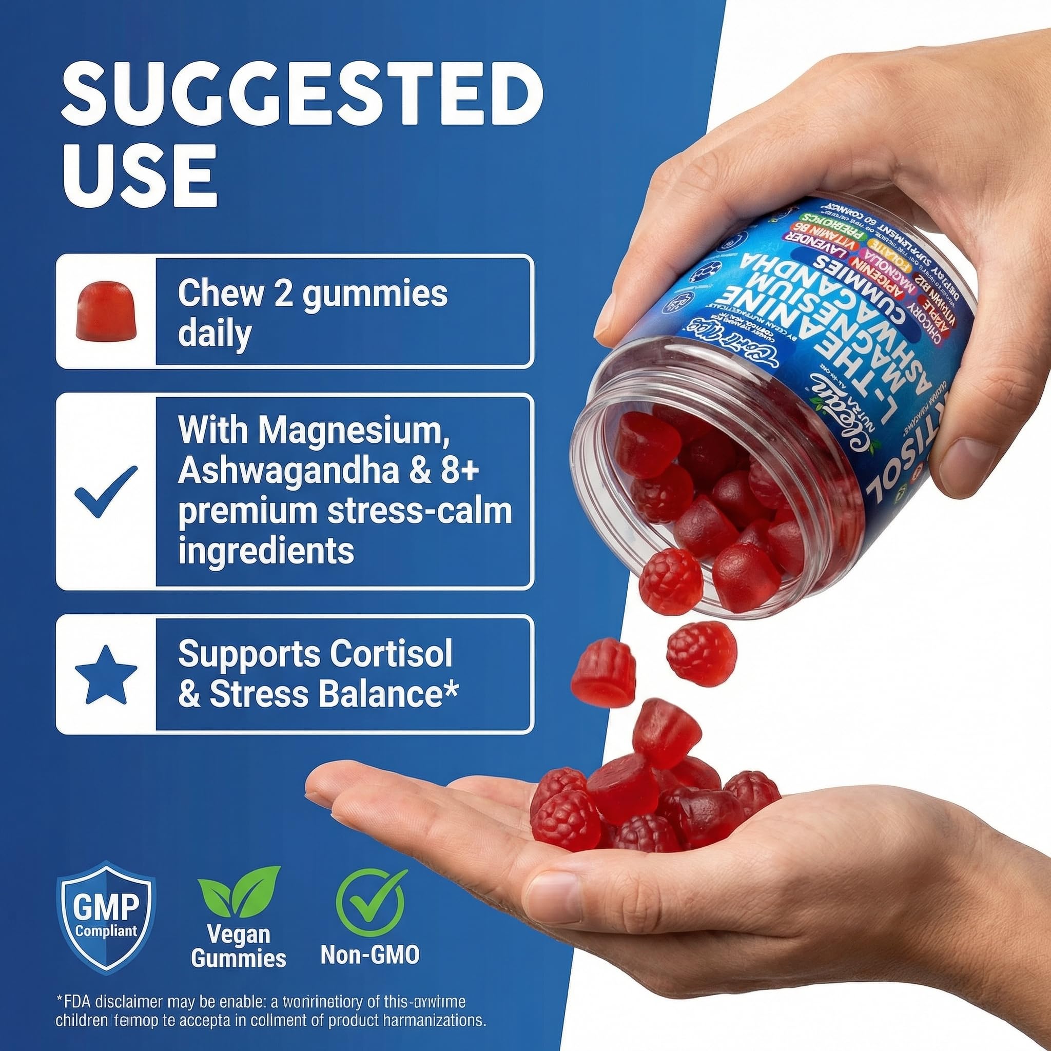 Clean Nutraceuticals Corti Mag Gummies with a glass of water